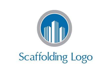 building in circle real estate logo
