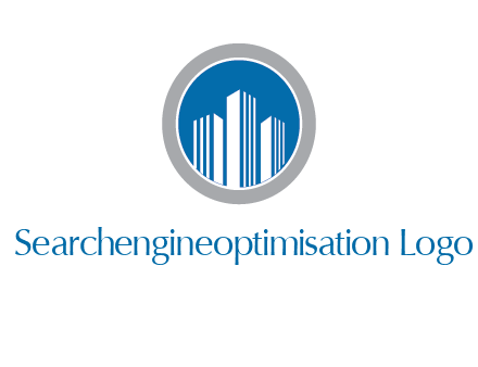 building in circle real estate logo
