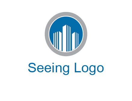 building in circle real estate logo