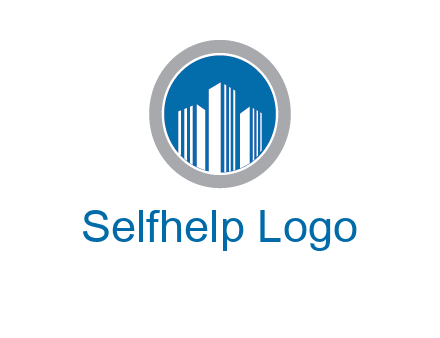 building in circle real estate logo