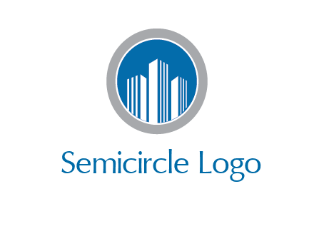 building in circle real estate logo