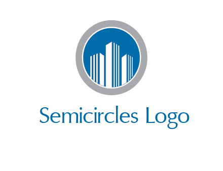 building in circle real estate logo