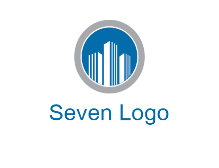 building in circle real estate logo