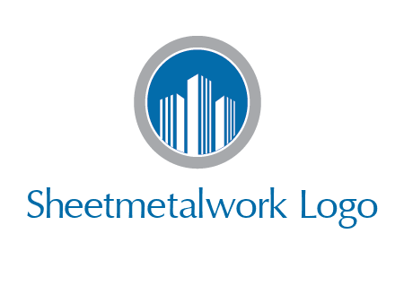 building in circle real estate logo