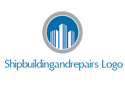 building in circle real estate logo
