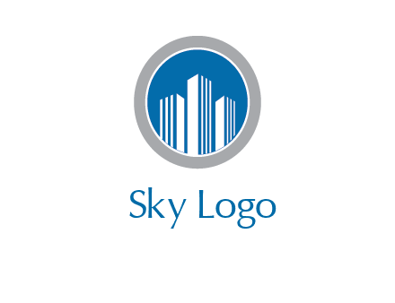 building in circle real estate logo