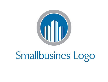 building in circle real estate logo