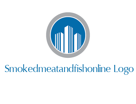 building in circle real estate logo