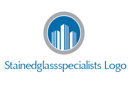 building in circle real estate logo