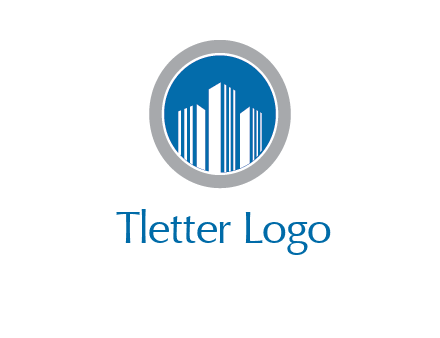 building in circle real estate logo