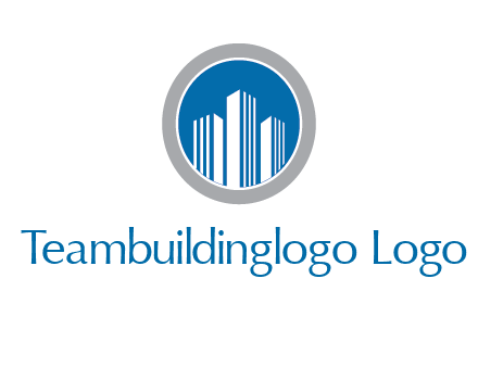 building in circle real estate logo