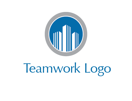 building in circle real estate logo