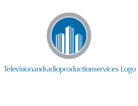 building in circle real estate logo