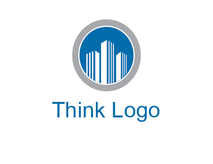 building in circle real estate logo