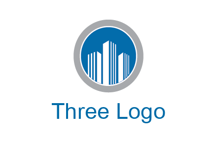 building in circle real estate logo