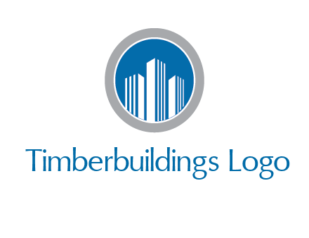 building in circle real estate logo