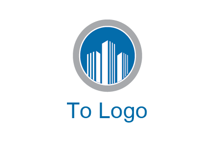 building in circle real estate logo