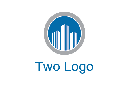 building in circle real estate logo