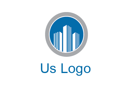 building in circle real estate logo