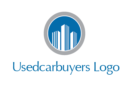 building in circle real estate logo