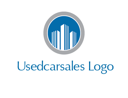 building in circle real estate logo