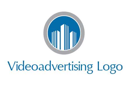 building in circle real estate logo