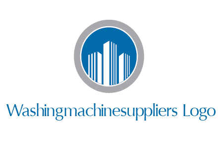 building in circle real estate logo