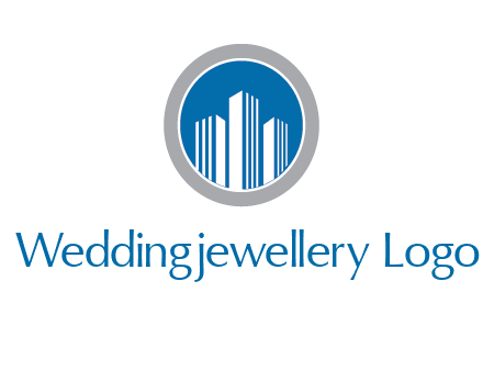 building in circle real estate logo