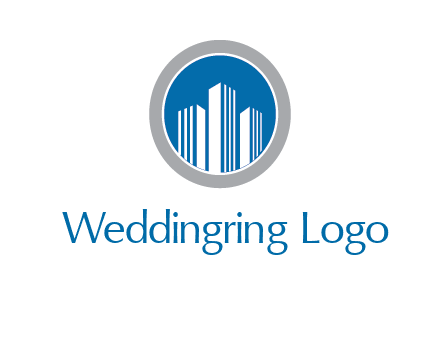 building in circle real estate logo