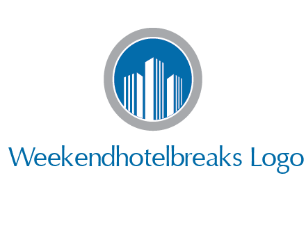 building in circle real estate logo