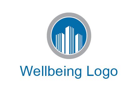 building in circle real estate logo