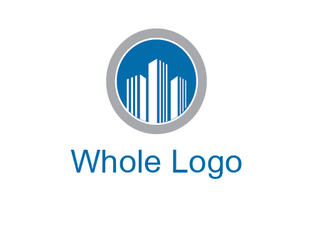 building in circle real estate logo