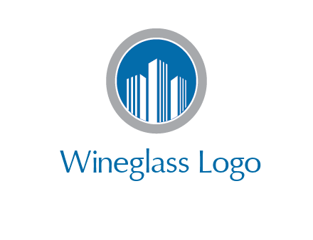 building in circle real estate logo