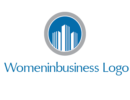 building in circle real estate logo