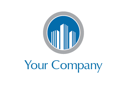 building in circle real estate logo