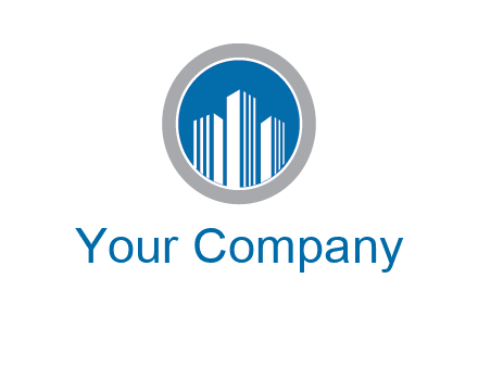 building in circle real estate logo