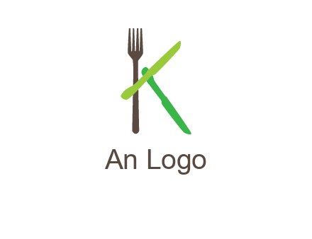 letter K with knives and fork