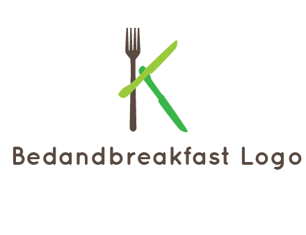 letter K with knives and fork