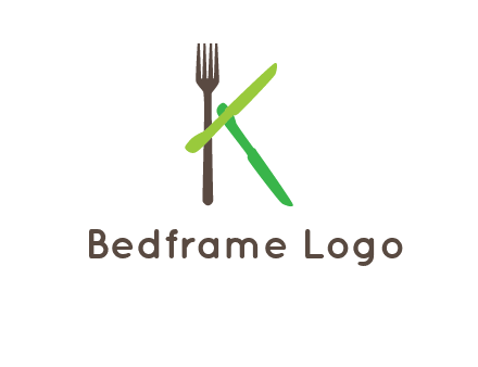 letter K with knives and fork