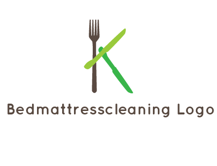 letter K with knives and fork