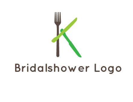 letter K with knives and fork