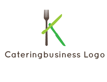 letter K with knives and fork