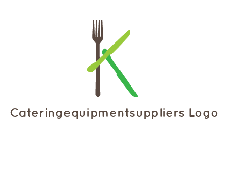 letter K with knives and fork