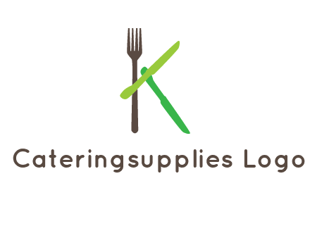 letter K with knives and fork