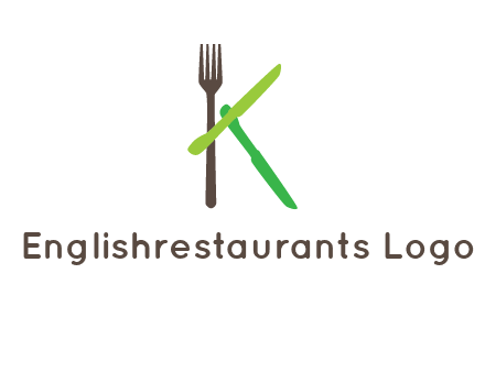 letter K with knives and fork
