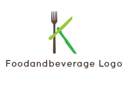 letter K with knives and fork