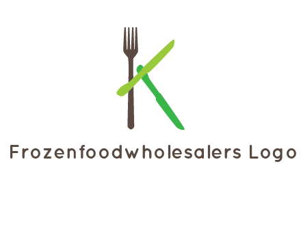 letter K with knives and fork