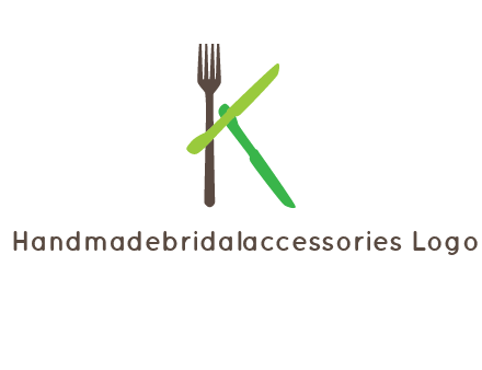 letter K with knives and fork