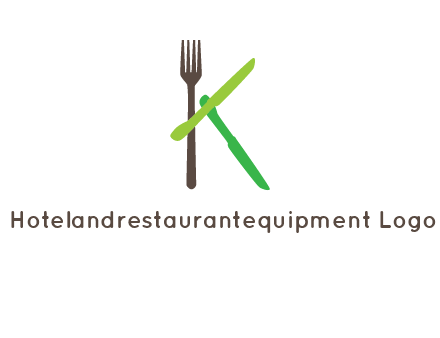letter K with knives and fork
