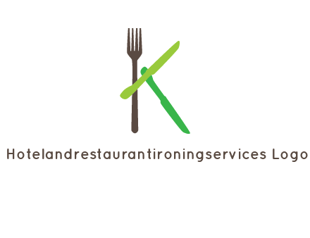letter K with knives and fork